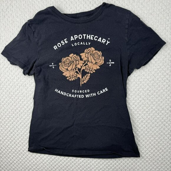 Schitt$ Creek Rose Apothecary Handcrafted T-Shirt X-Small 100% Cotton Black‎ - Picture 1 of 3